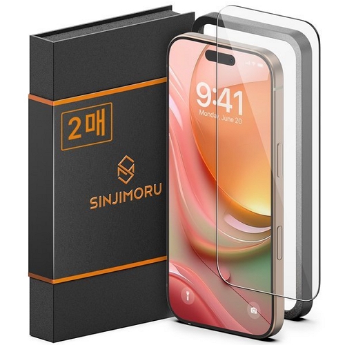 신지모루 아이폰16 신지글래스 2.5D 강화유리 액정보호필름 (액정 2매)_이미지