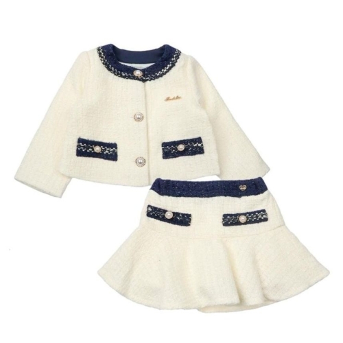 퍼스트어패럴 프렌치캣 IV 배색 트위드 JK네이비스커트셋트 Q54DBK040BS110