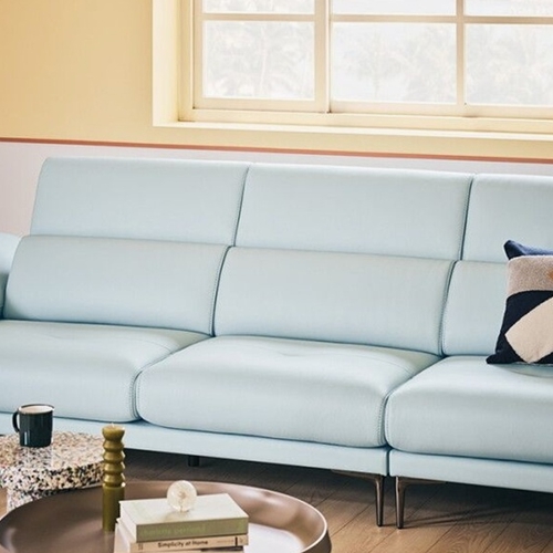 에싸 시에르 헤드기능 론도 천연가죽 소파 4인용 (스툴포함)_이미지