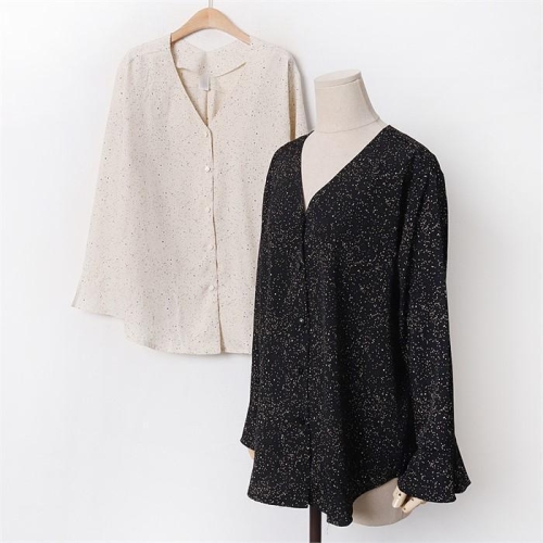 강물처럼 빅사이즈 010 플레어컵스블라우스 DCRB336 6348113A_이미지