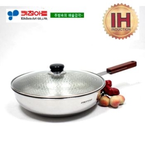 키친아트 멘토 통5중 IH 스텐 궁중팬 (28cm+유리뚜껑)_이미지