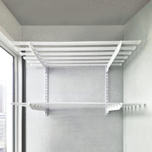 삼덕 하드웰 다용도 2단 사각 H90cm 철재 벽선반 (100cm(가로))_이미지