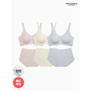 감탄 라이크라 인견쉘론 몰드부착 더블스트랩 브라팬티세트 6종