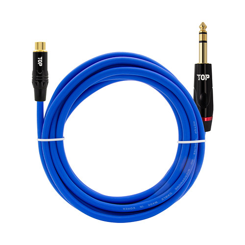 탑라인에이치디 HDTOP RCA to 5.5mm 스테레오 블루 케이블 (30m, HT-TP1554)