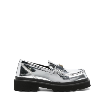 돌체앤가바나 로고 장식 가죽 브로그 CM0070AY828 T_이미지