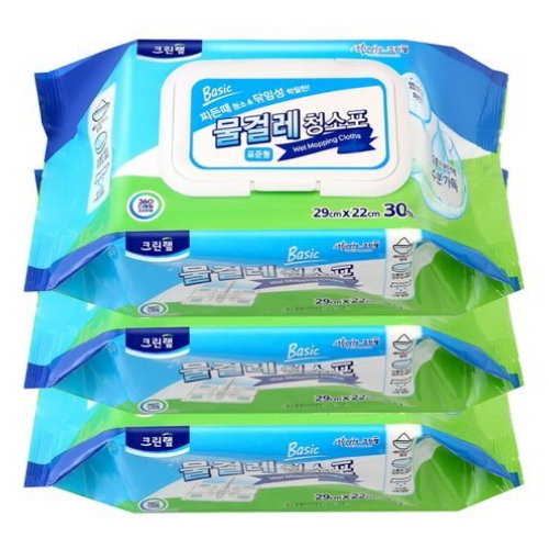 크린랲 베이직 물걸레 청소포 표준형 30매 (3개)_이미지