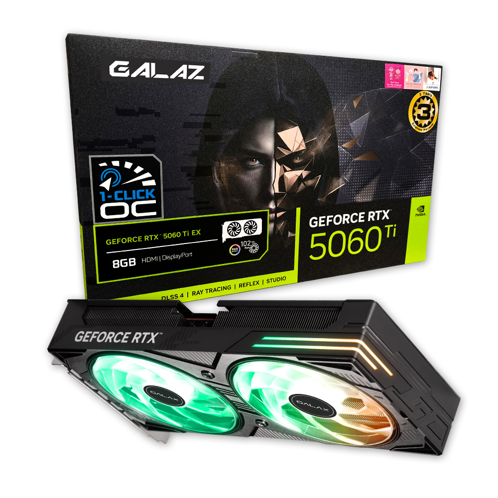 갤럭시 GALAZ 지포스 RTX 5060 Ti EX BLACK OC D7 8GB_이미지