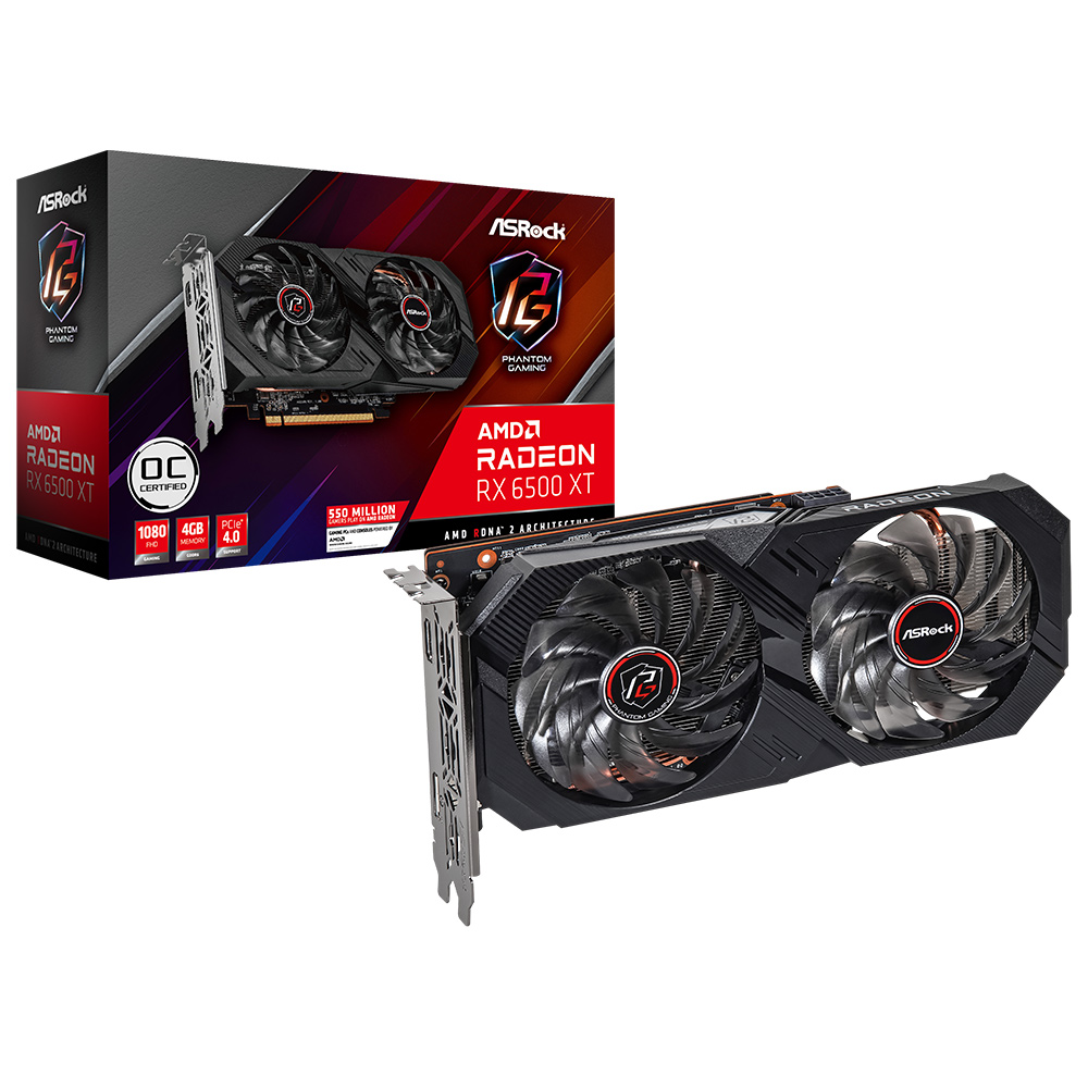 ASRock Phantom Gaming D 라데온 RX 6500 XT OC D6 4GB 에즈윈