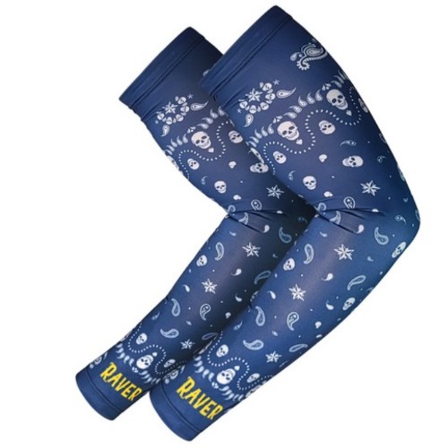 RAVER 패턴 여름 쿨 팔토시 2p (네이비스컬)_이미지