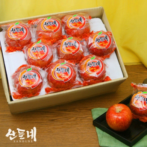 산들네 껍질째 먹는 경북 세척사과 중과 9과내 2kg (1개)_이미지