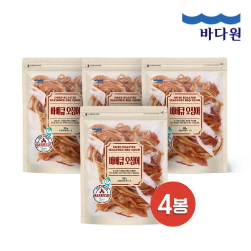 바다원 바베큐맛 오징어 180g [4봉]