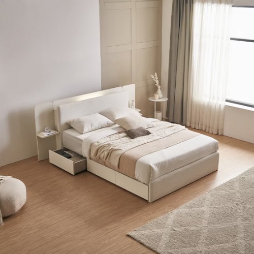 에몬스 세런 패브릭 호텔 LED침대 Q (매트별도)_이미지