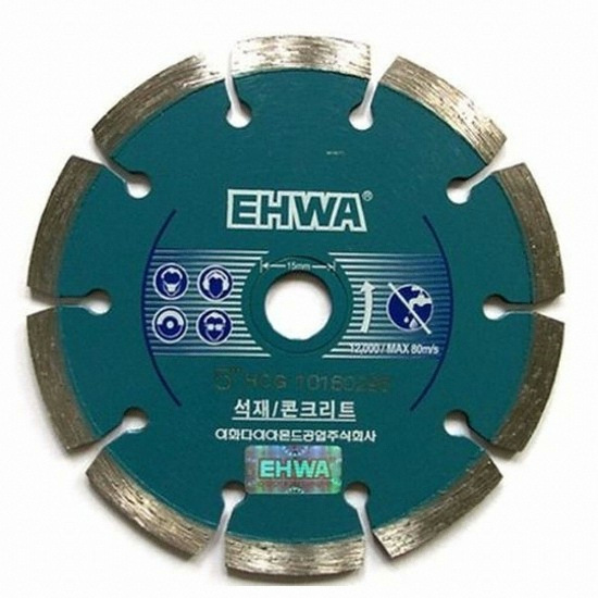 이화다이아몬드공업  6인치 석재 콘크리트용 다아아몬드 마른날 2.2T