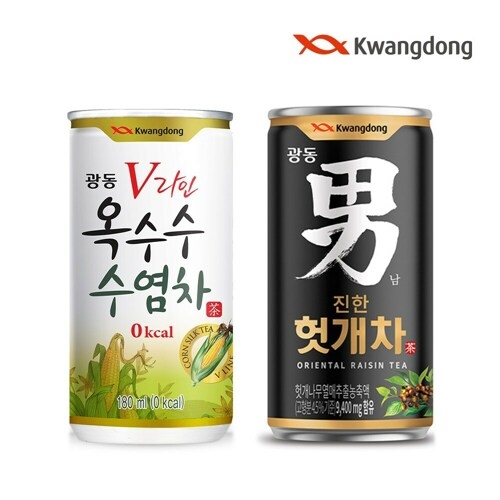 광동제약 옥수수수염차 180ml 30캔 + 진한 헛개차 180ml 30캔_이미지