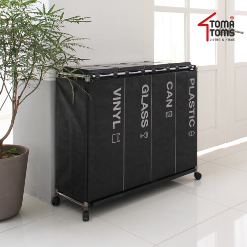 토마톰스 하이드 2단 선반형 이동식 커버형 분리수거함이미지입니다. 누르면 해당 게시물로 새창이동합니다.