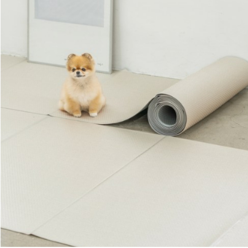 디팡 펫플레이 ㅤ펫플레이매트 소형견 폴딩타입 시크 크리미 140x60cm (6개)_이미지