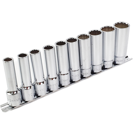 도쿠 1/2인치 12각 롱 핸드소켓 세트 94310S (10pcs)