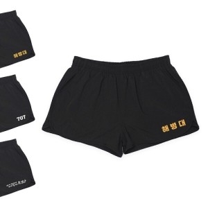 오너클랜 고급 블랙 무지형 반바지 해병대 W921C61_이미지
