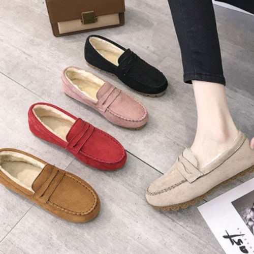 [불명] 털신 모카신 방한로퍼 효도화 플랫슈즈 ZG8891-2_이미지