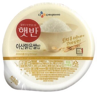 CJ제일제당 <b>햇반</b> 아산 맑은 쌀밥 <b>210</b>g