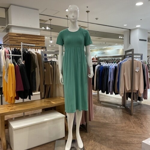 세컨스킨 여성 모달 스마킹 하프슬리브 롱드레스_NDWSD2300