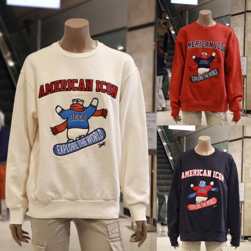 JEEP 루즈핏 아메리칸 어드벤처시리즈 맨투맨 티셔츠 JP4TSU852_이미지