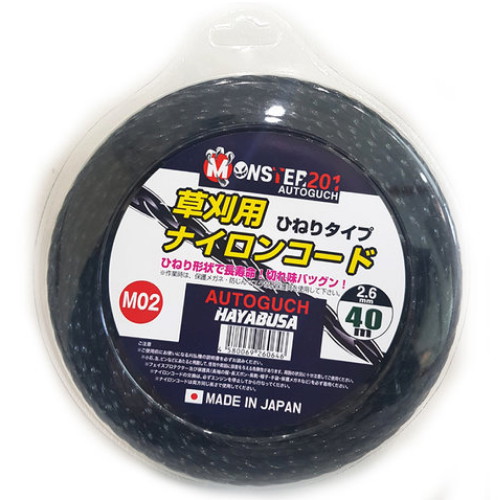 강남몬스터 몬스터201 일제 예초기 줄날 사각꼬임 (2.6mm x 40m)
