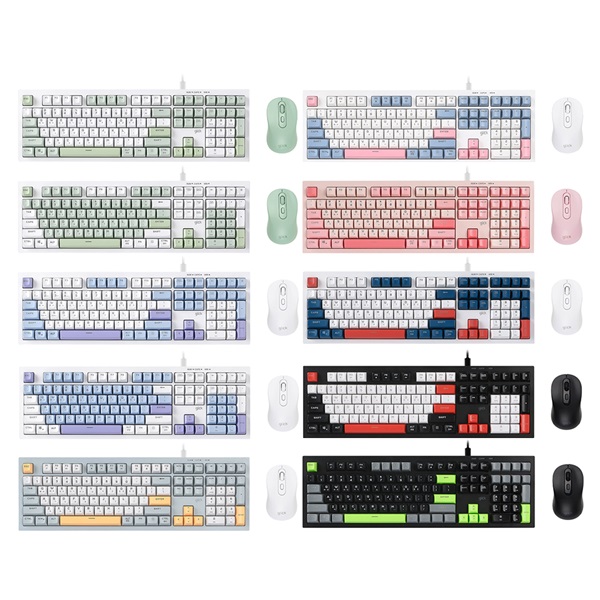 지클릭커 OFFICEPRO OPS70 사일런스 M 키보드 마우스 세트 108 (Coral)