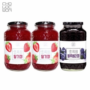 초록원 블루베리잼 2병 +딸기잼 1병 3KG 토스트시럽_이미지