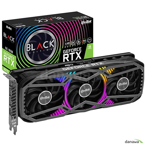 <b>이엠텍</b> 지포스 RTX <b>3070</b> BLACK EDITION OC D6 8GB LHR