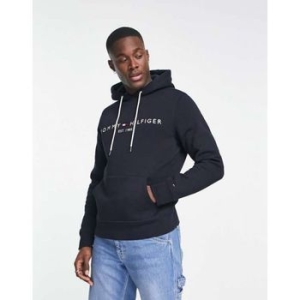타미힐피거 엠브로이더 플래그 로고 후디 후드 인 네이비 10231898_이미지