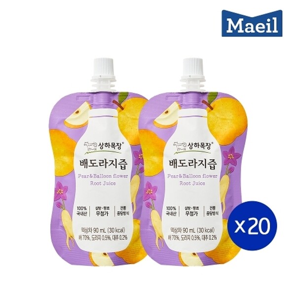 매일유업 상하목장 배도라지즙 90ml (20개)