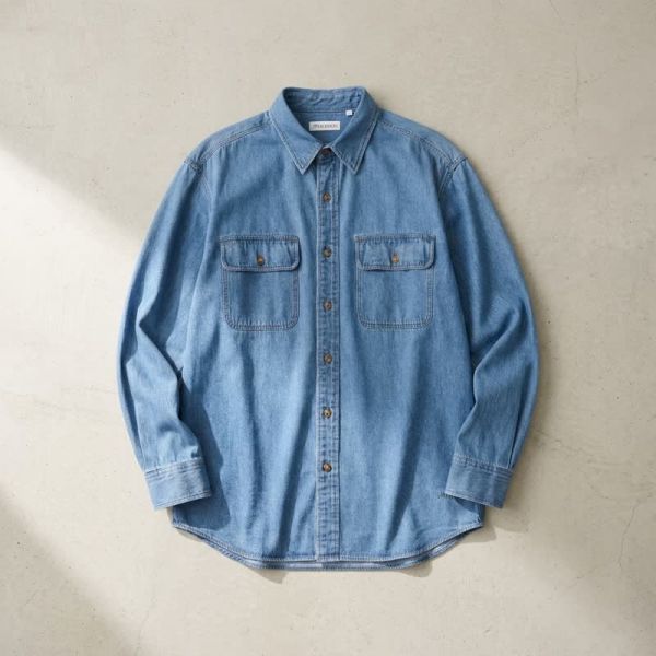 유니클로 데님 셔츠 긴팔 청남방 65 블루 No1795323 65 BLUE 3XL 3XL 65 BLUE