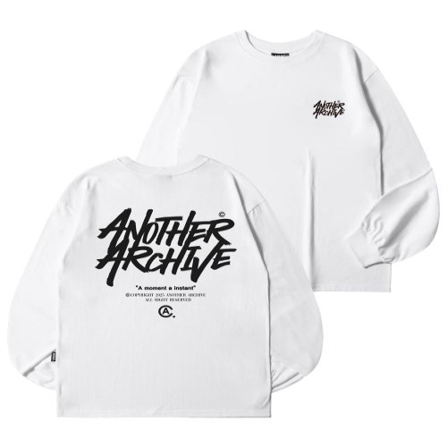 아카이브 어나더 컬러블 그래피티 로고 롱슬리브_화이트 TSH9520050