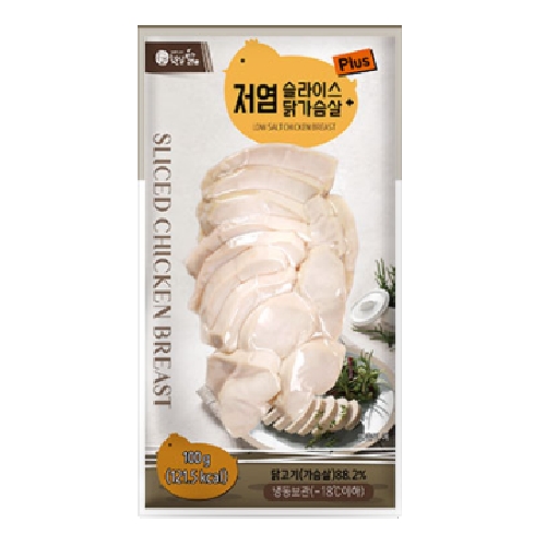 햇살푸드시스템 햇살닭 저염 슬라이스 닭가슴살 플러스 100g (1개)