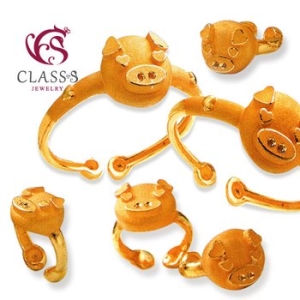 클래스에스 럭키행운돼지하트 돌 금팔찌 11.25g (1개)