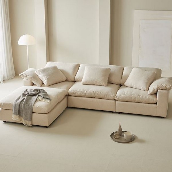 까미나르 클라우드 로얄 소프트 오리지널 패브릭 소파 4인용 (스툴포함)