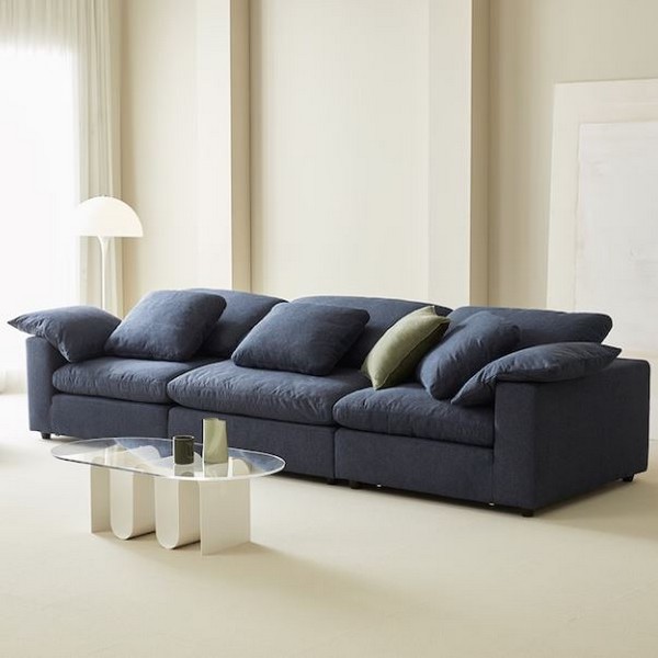 까미나르 클라우드 로얄 소프트 오리지널 패브릭 소파 4인용 (스툴포함)_이미지