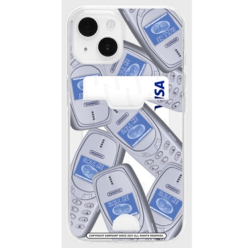 바이인터내셔널 어프어프 아이폰SE3 RETRO CELLPHONE 카드수납 젤리 케이스