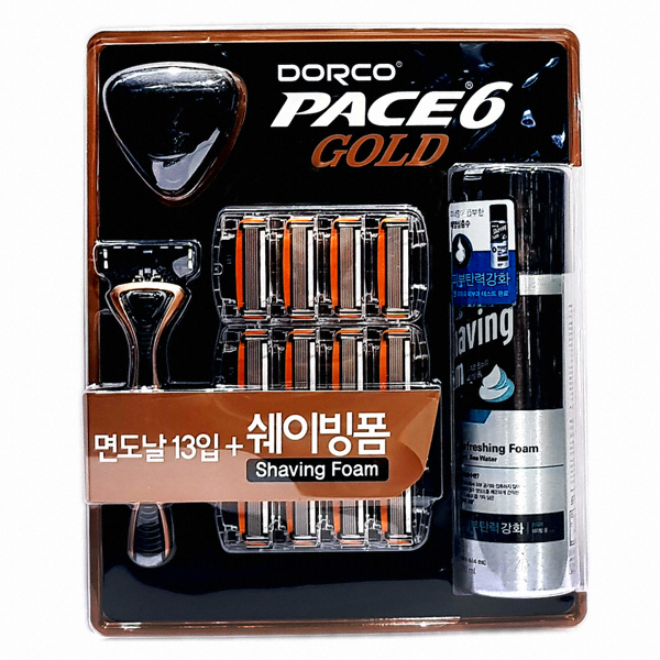도루코 페이스6 골드 (+면도날12개+쉐이빙폼)