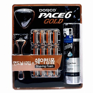 도루코 페이스6 골드 (+면도날12개+쉐이빙폼)