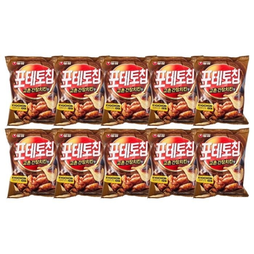 농심 포테토칩 교촌간장치킨맛 55g (10개)_이미지