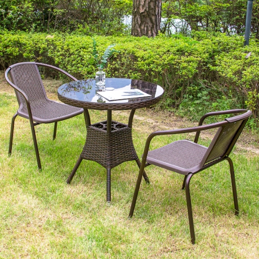 위드퍼니처 NEW 메이드 원형 야외 테이블 700 (49번의자2개)_이미지