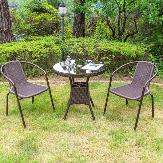 위드퍼니처 NEW 메이드 원형 야외 테이블 700 (49번의자2개)_이미지