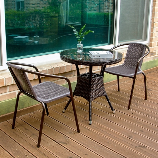 위드퍼니처 NEW 메이드 원형 야외 테이블 700 (49번의자2개)_이미지