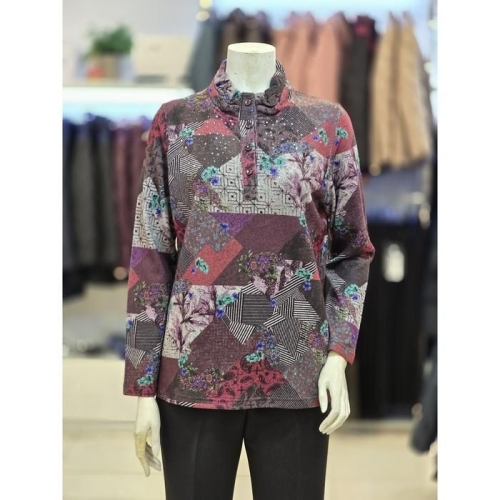 세리아 세이브존07 패턴 하프넥 티셔츠 254506_이미지