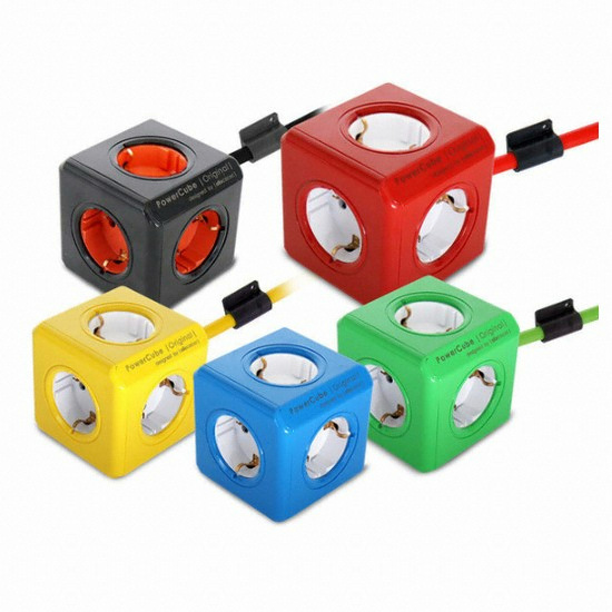 천하지엘씨 아이정 5구 파워큐브 올컬러 익스텐디드 멀티탭 (1.5m)_이미지