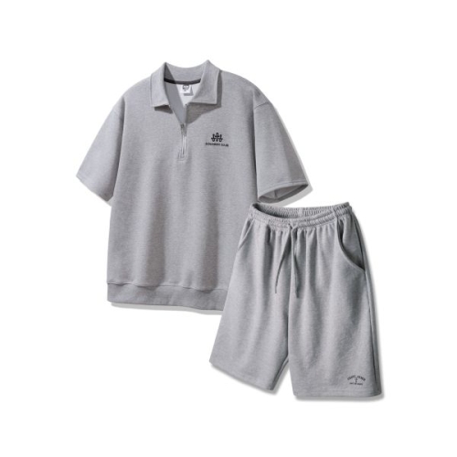 앨빈클로 셋 솔로몬 카라 반집업 반팔티 CRUEL 와이드 밴딩 반바지 셋업 1917335_이미지