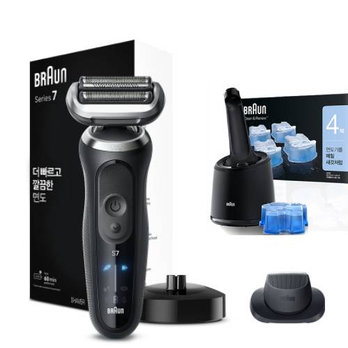 브라운 시리즈7 72-N4200cs (1개+세척충전스테이션+세정액4개)_이미지