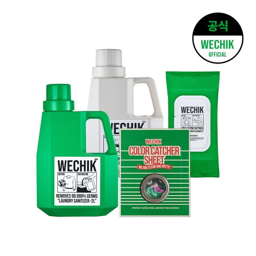 위칙 파워 효소 세탁세제 1.5L 1개 + 소독 섬유유연제 2L 1개 + 이염방지시트 30매 + 건조기시트 80매_이미지